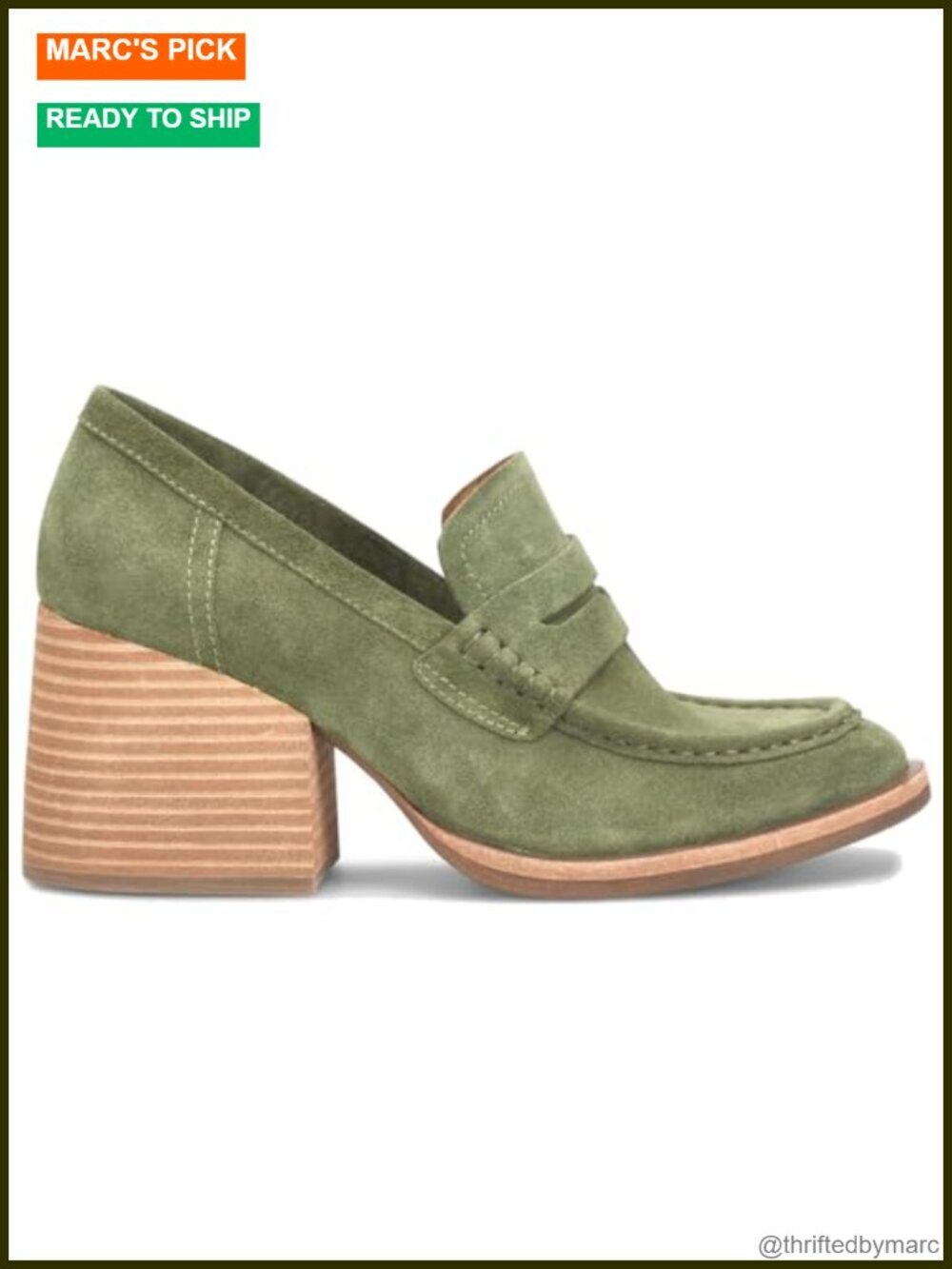 Vintage Chunky Platform Loafers Suede Closed Toe Slip On Shoes Block Heels - Picture 3 of 5